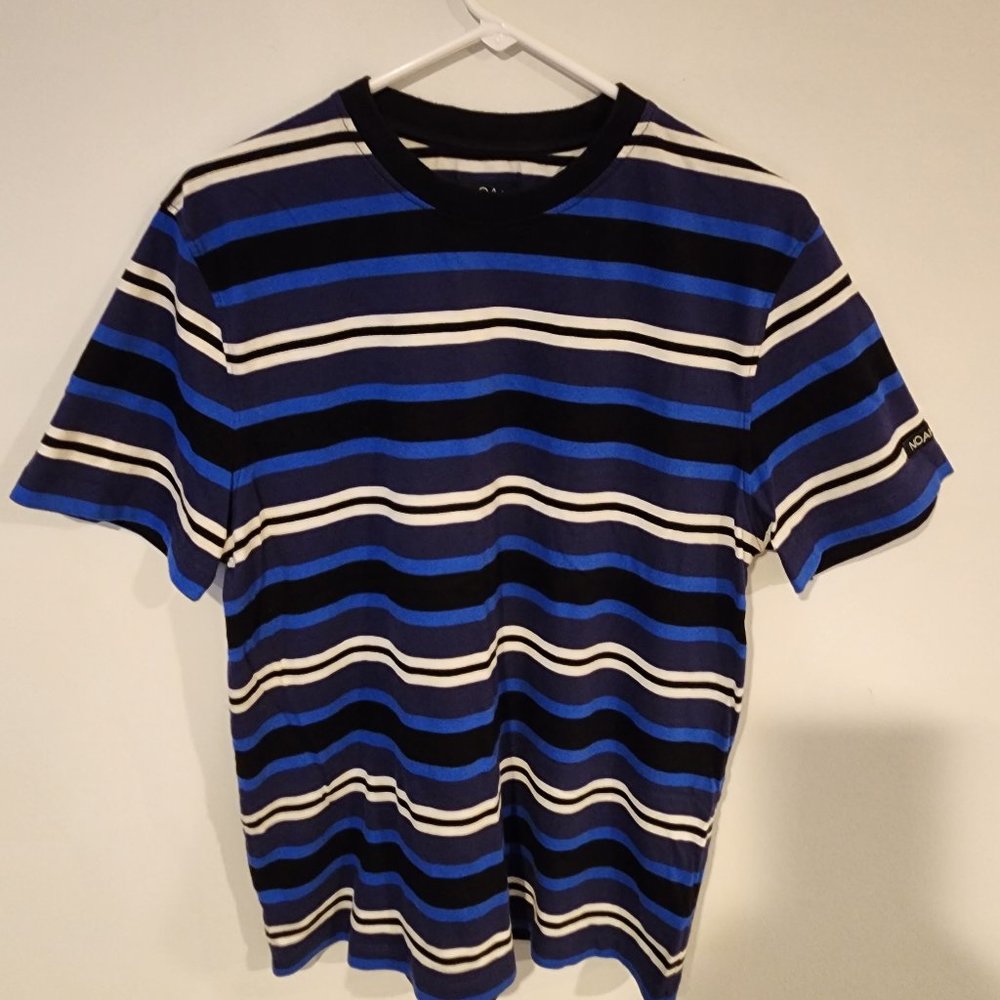 NOAH NYC t-shirt in Blue Black Stripe Size L (fits Medium)